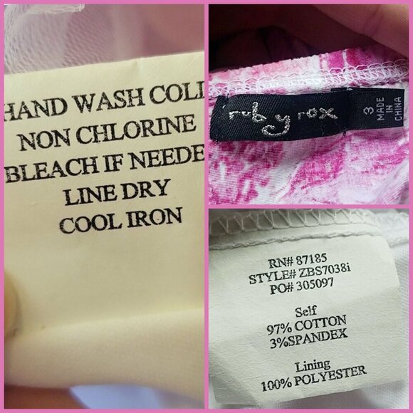 Ruby Rox ✦ Y2K Floral Dress ✦ Rose Pink White Sash Tulle Mini Size 3 EUC - Picture 10 of 13